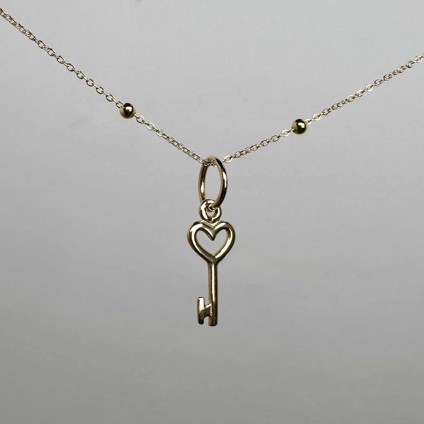 Heart Key Charm | 14k Yellow Gold