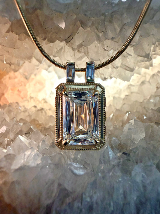 Art Deco Crisscut Diamond Pendant | 14k Yellow Gold