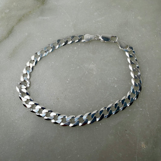 Curb Link Chain | 6.4mm Wide | Sterling Silver