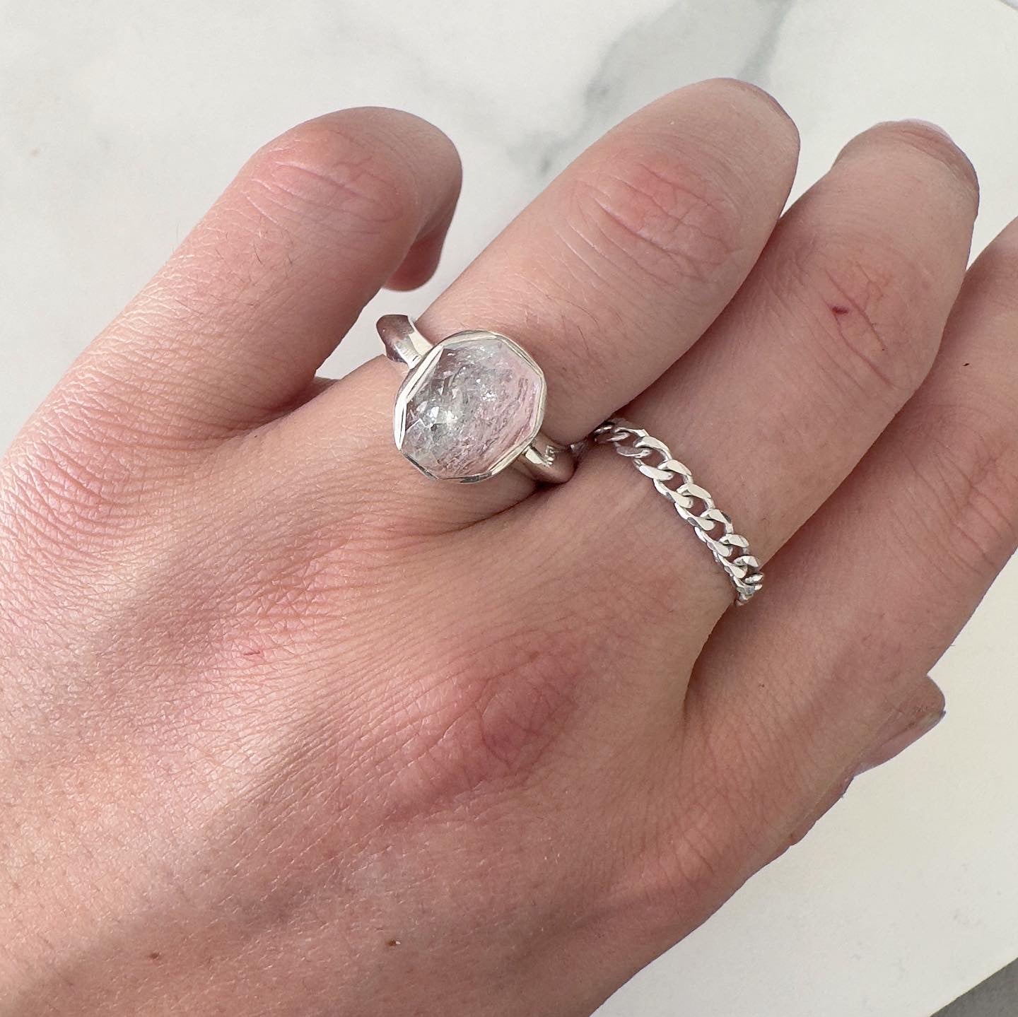 Bicolor Pink Tourmaline Cocktail Ring