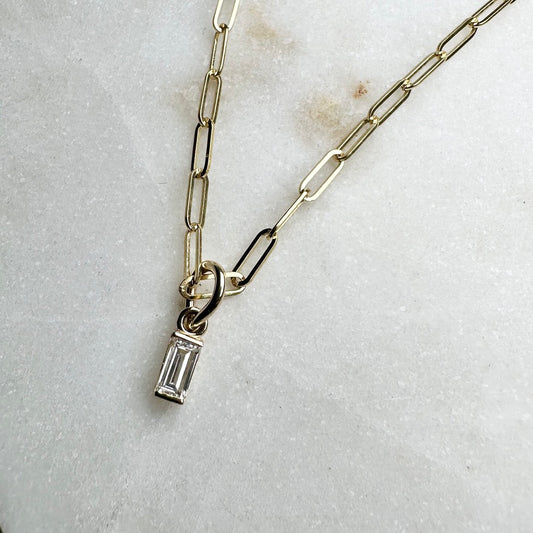 Lab Grown Diamond Dangle Charm | 14k Yellow Gold