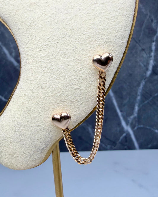 Puffy Heart Stud Earrings | 14k Yellow Gold | LUX FORGE Legacy Collection