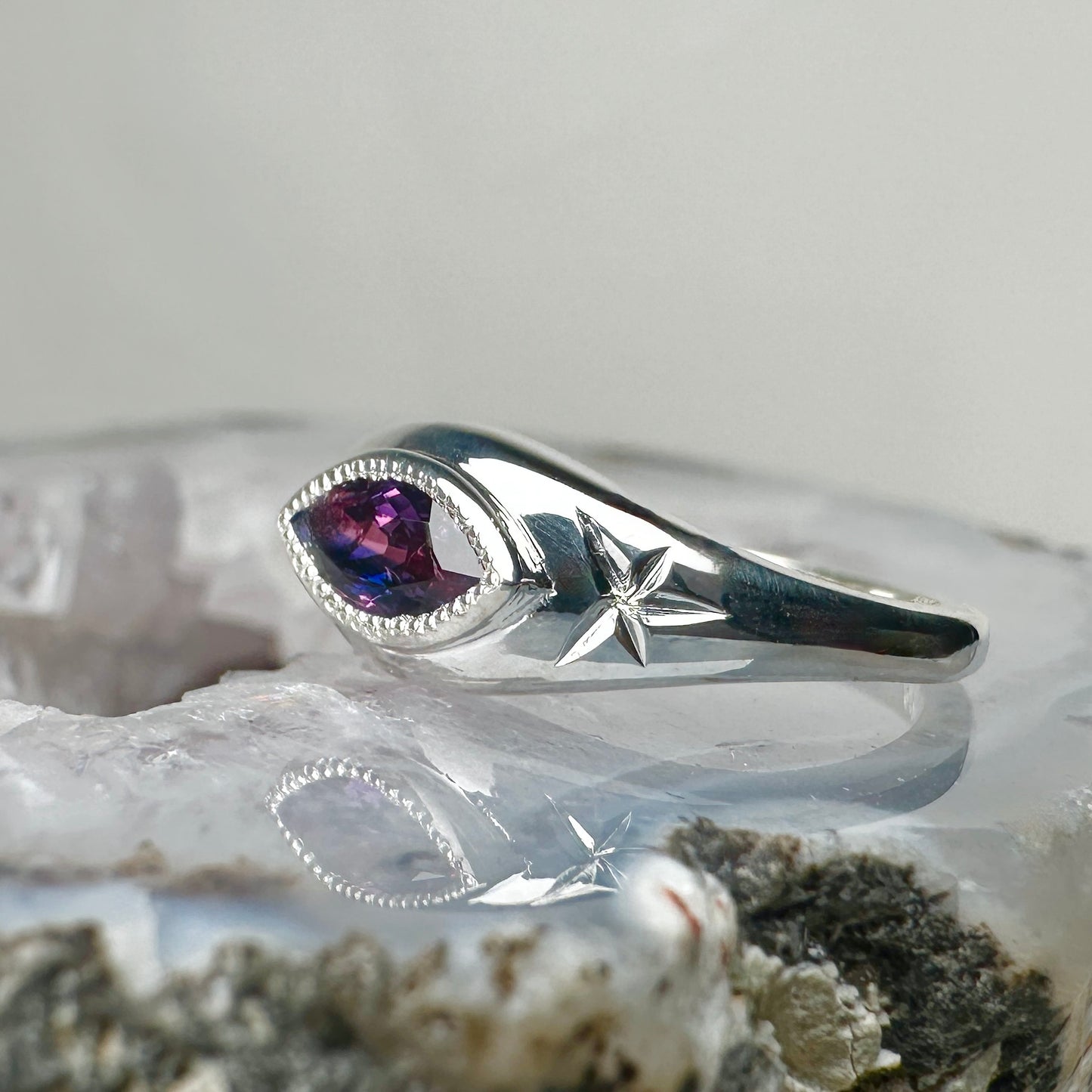 Winza Sapphire Signet Ring | Sterling Silver