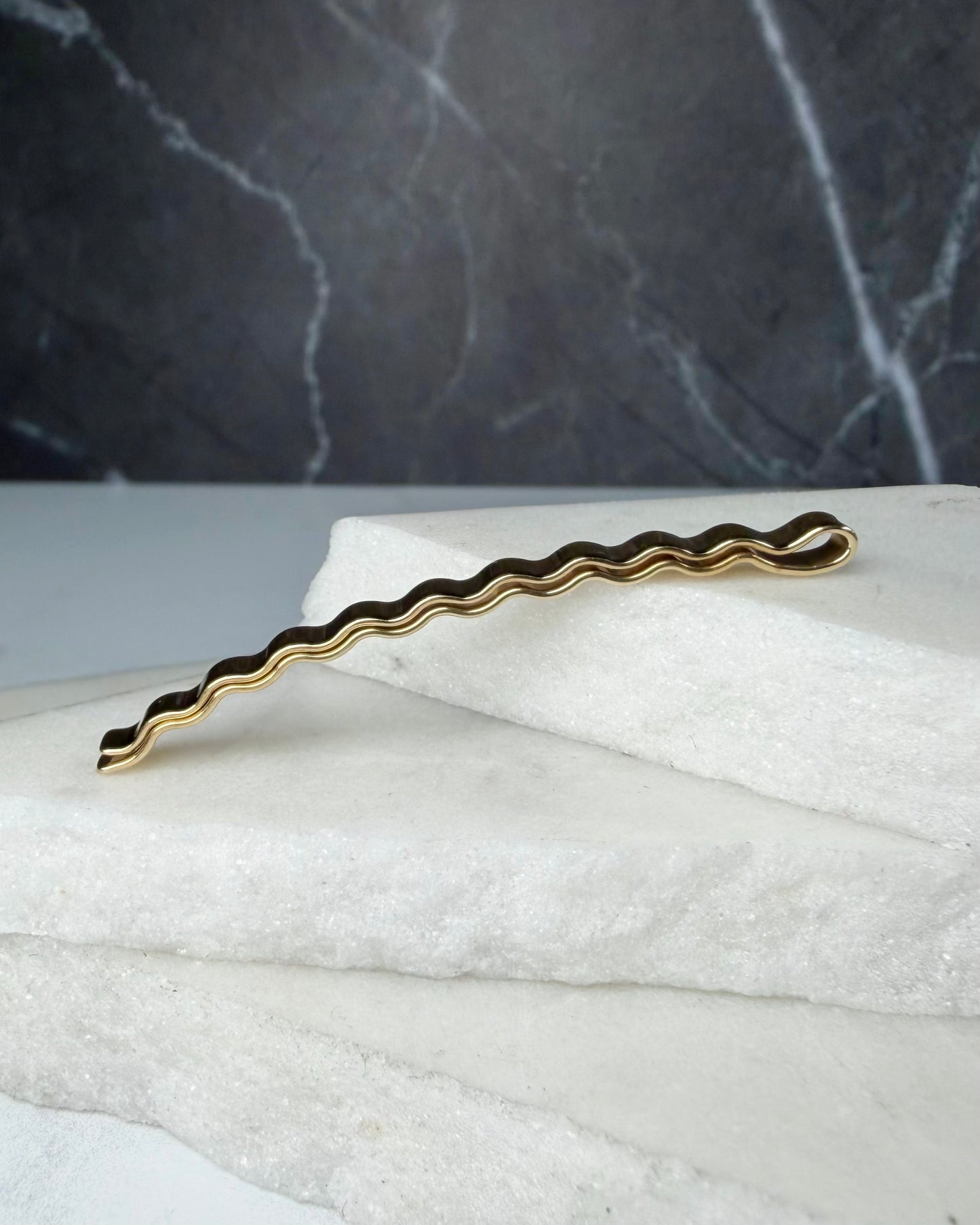 Wavy Hair Barrette | 14k Yellow Gold | LUX FORGE Legacy Collection