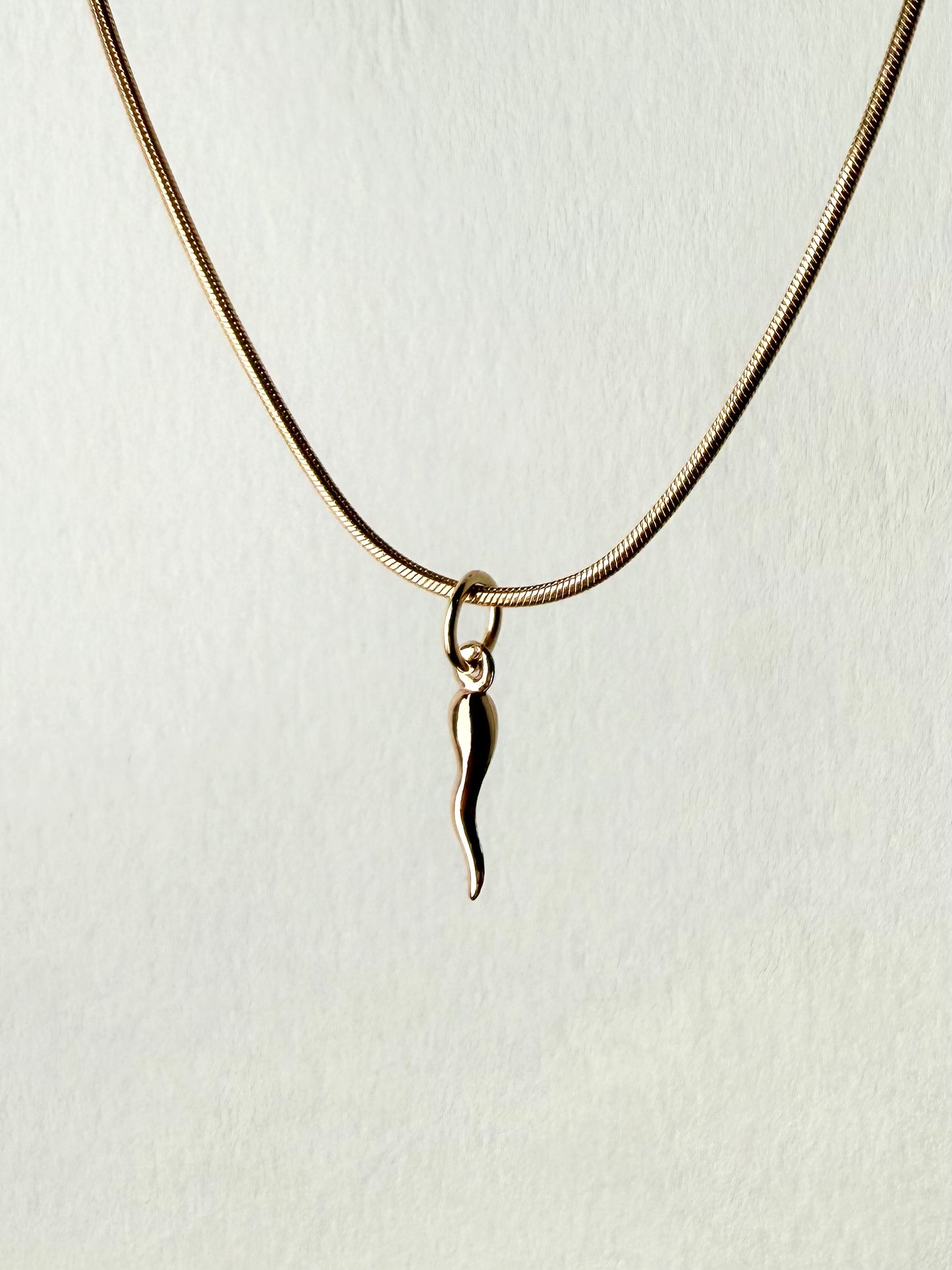 Cornicello Italian Horn Charm | 14k Yellow Gold
