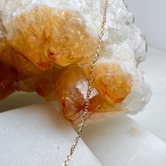 1mm Diamond Cut Rolo Chain | 14k Yellow Gold