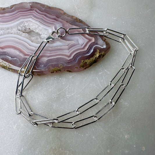 Double Band Paperclip Chain | Sterling Silver