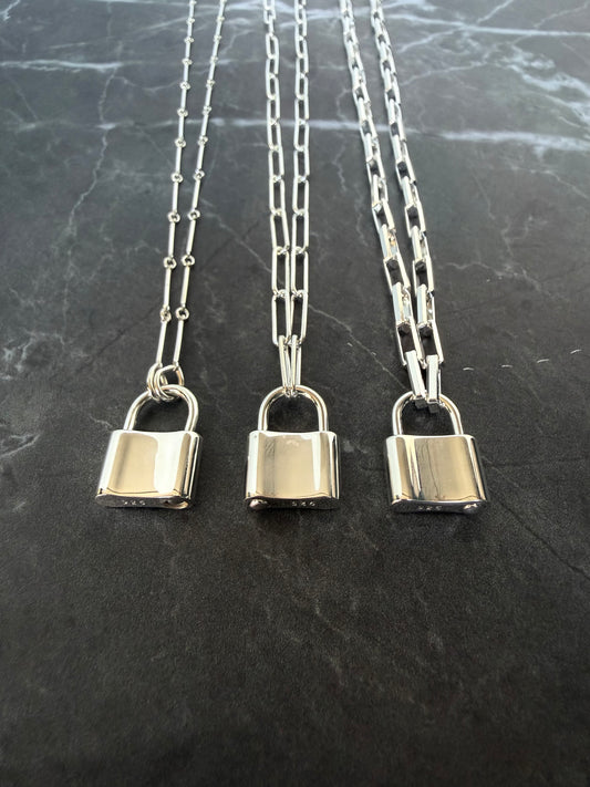 Padlock Necklace | Sterling Silver