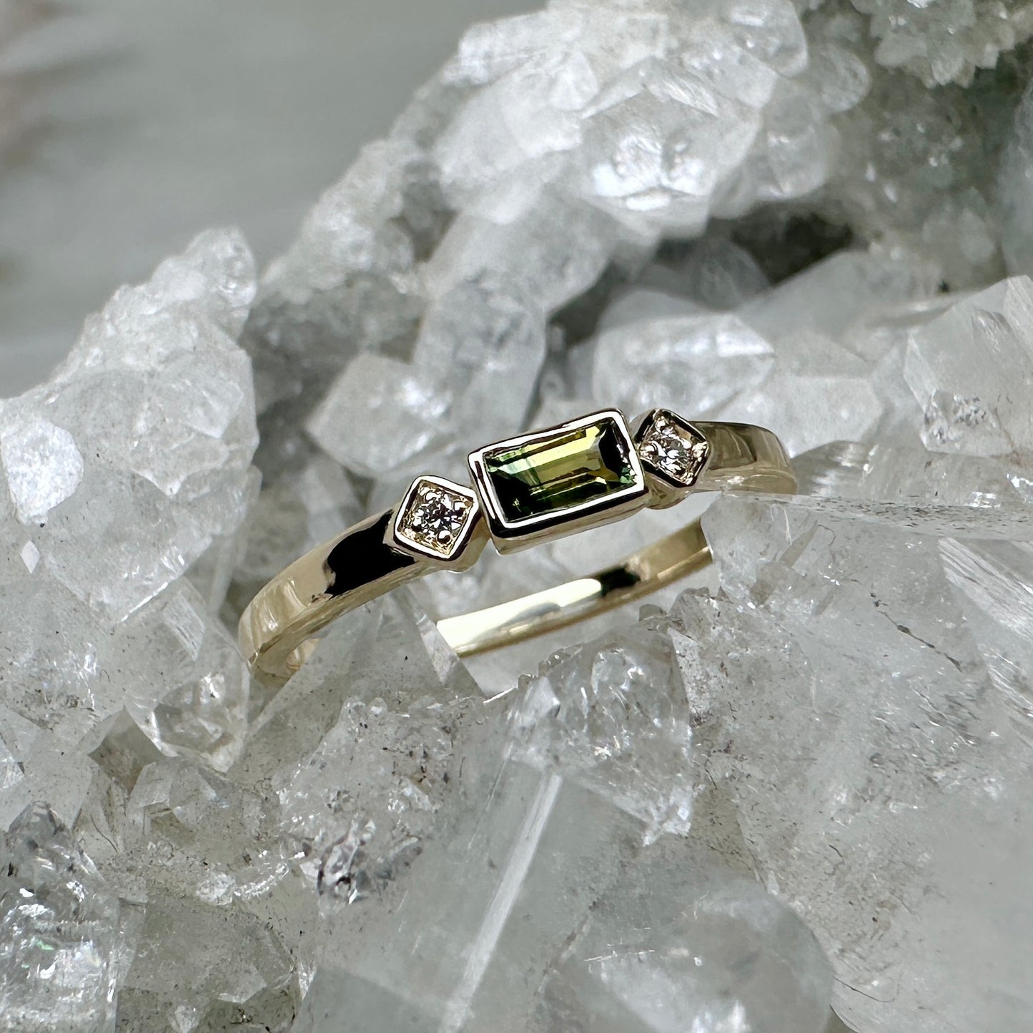 Art Deco Inspired Stacking Ring | 14k Yellow Gold