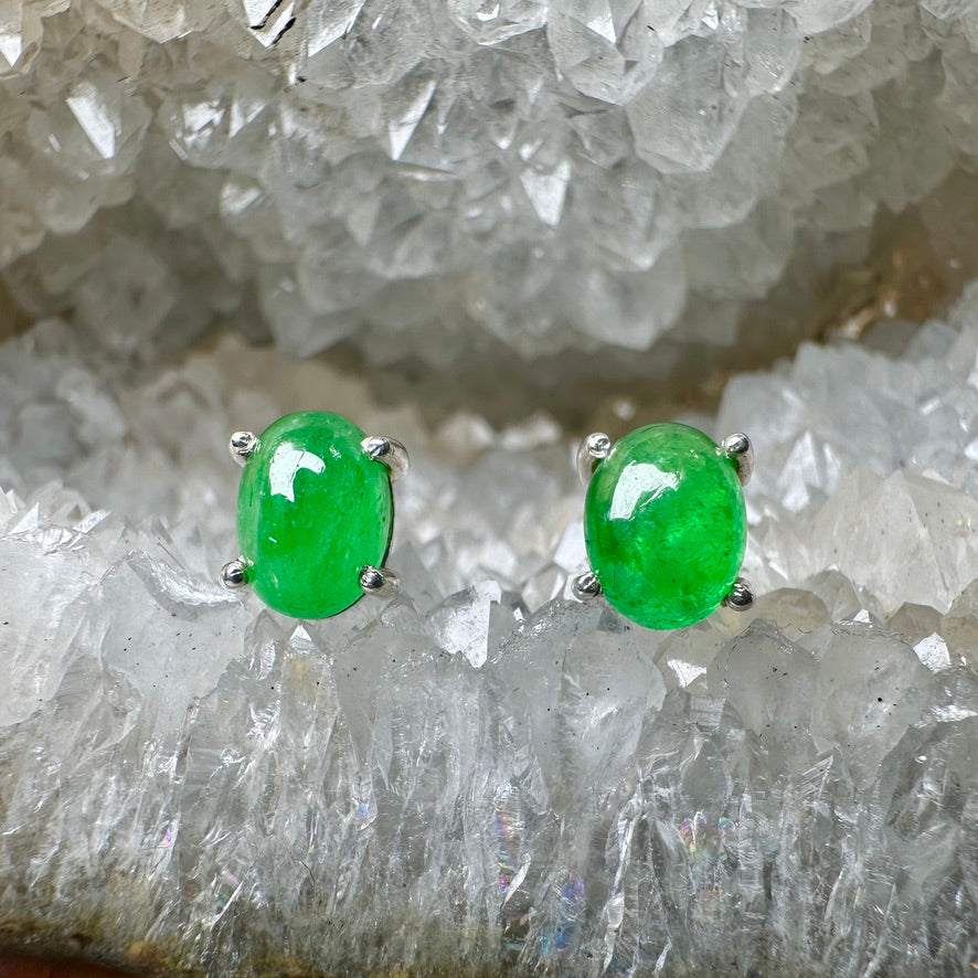 Tsavorite Garnet Stud Earrings | Sterling Silver