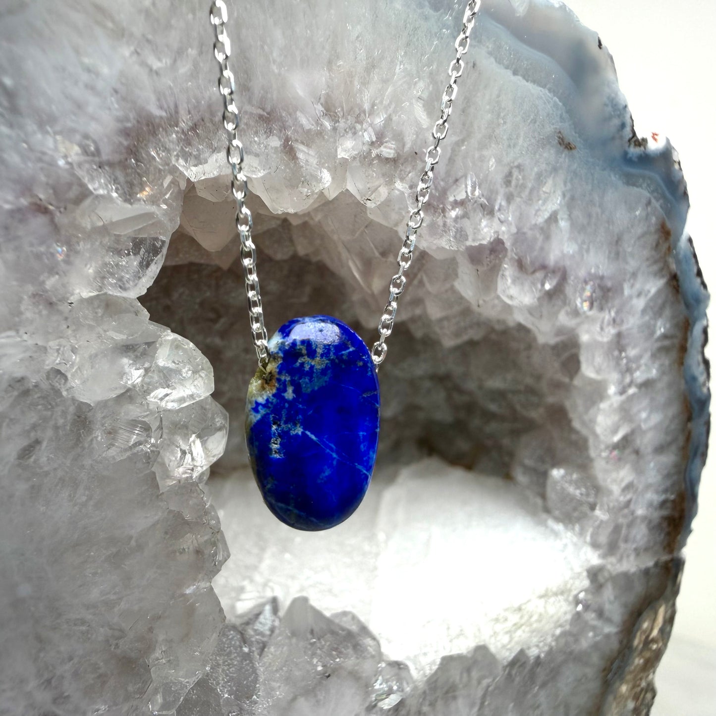 Lapis Lazuli Floating Necklace | Sterling Silver