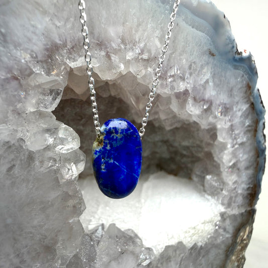 Lapis Lazuli Floating Necklace | Sterling Silver