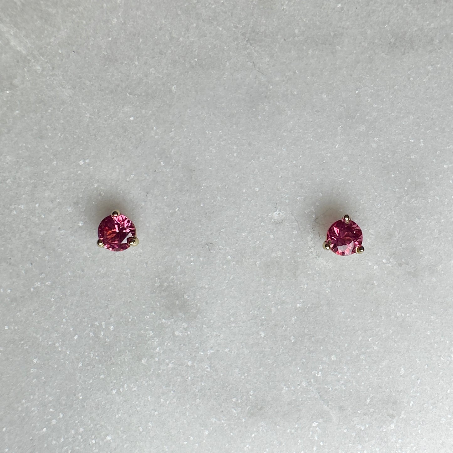 Coral Spinel Stud Earrings