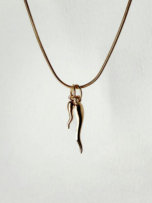 Cornicello Italian Horn Charm | 14k Yellow Gold
