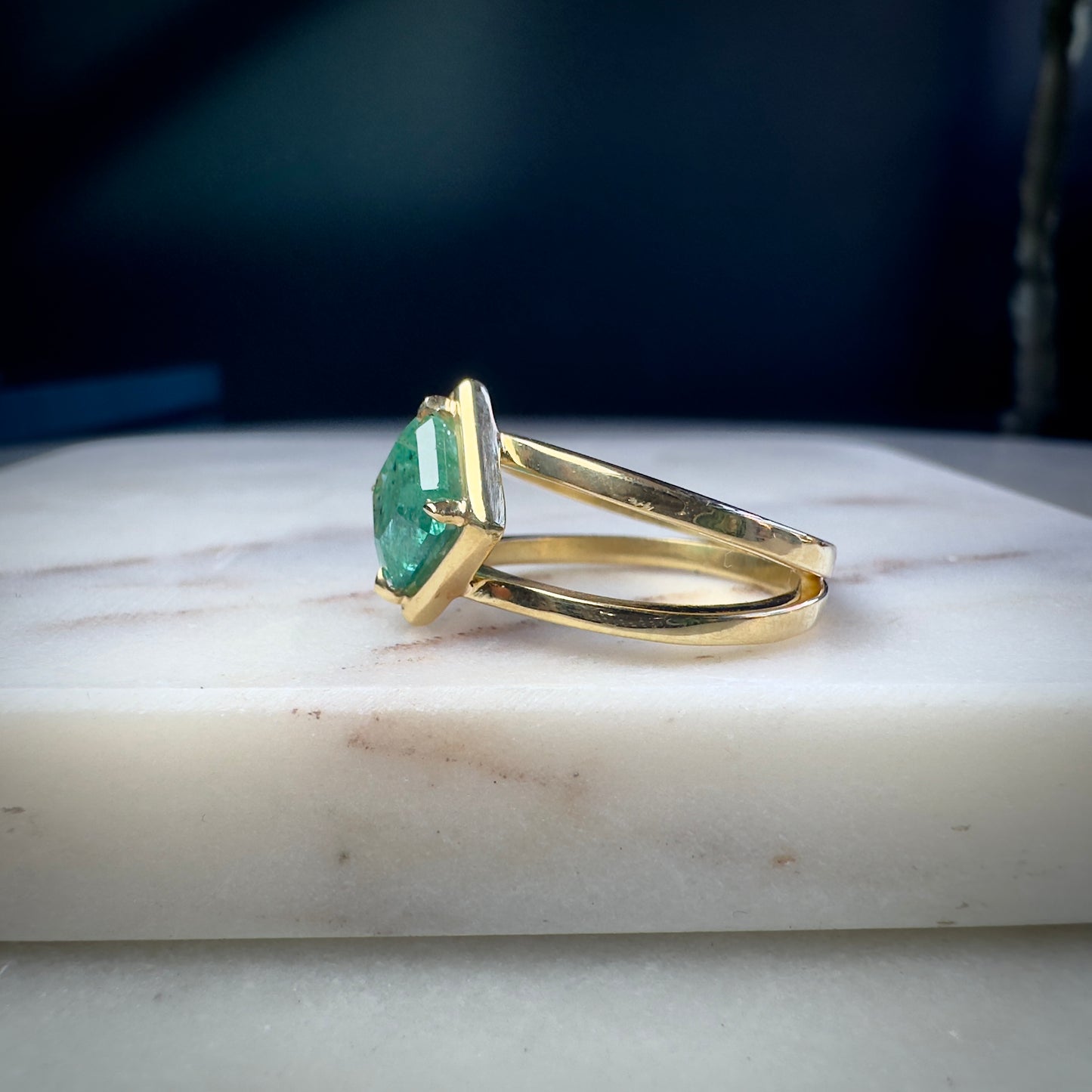 Emerald Double Band Ring