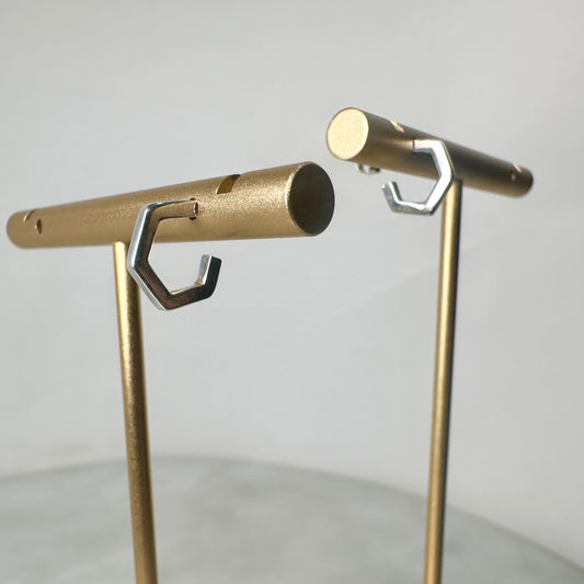 Small Hexagon Hoop Earrings | Sterling Silver