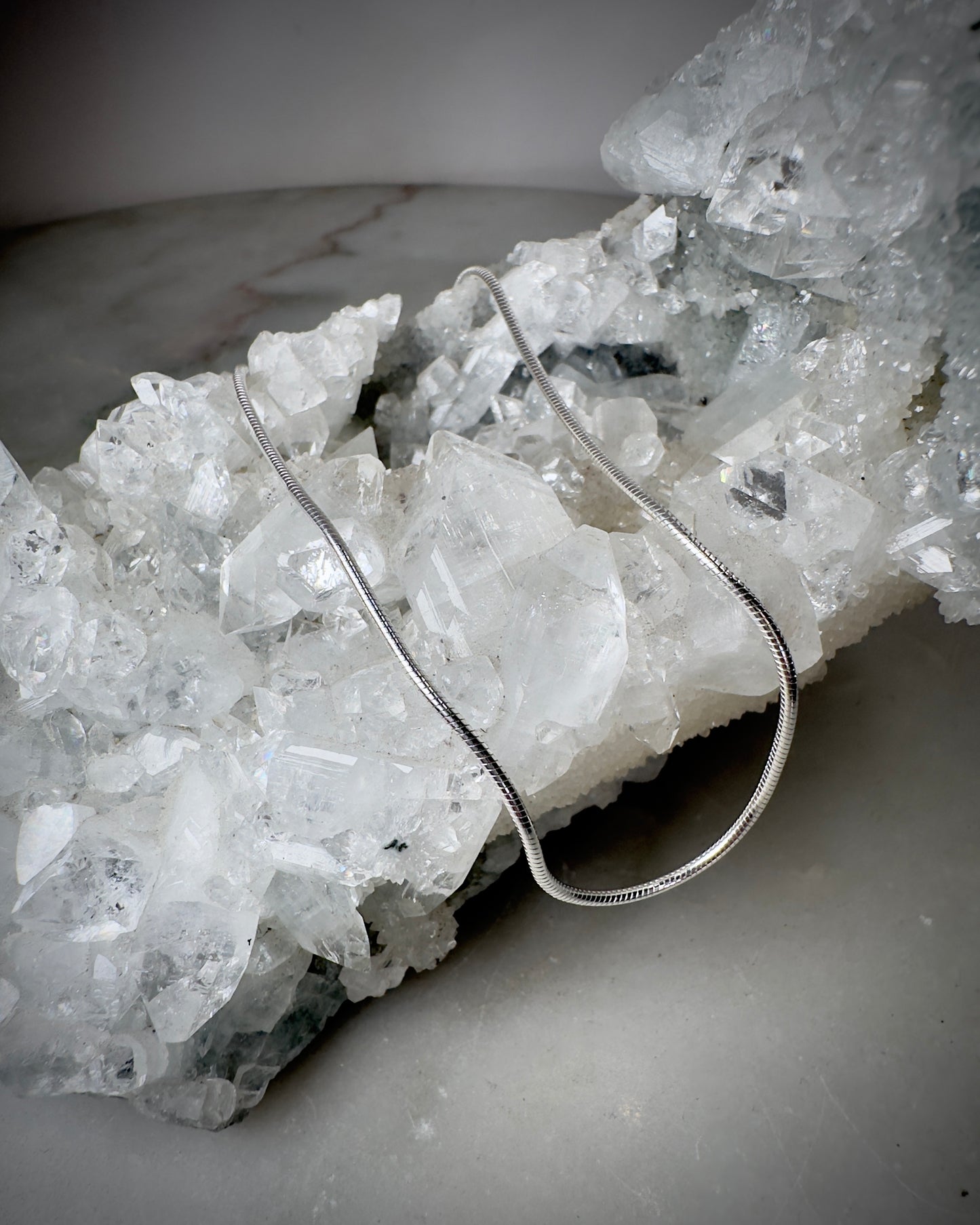 Round Snake Chain in Sterling Silver | 1.3mm Wide