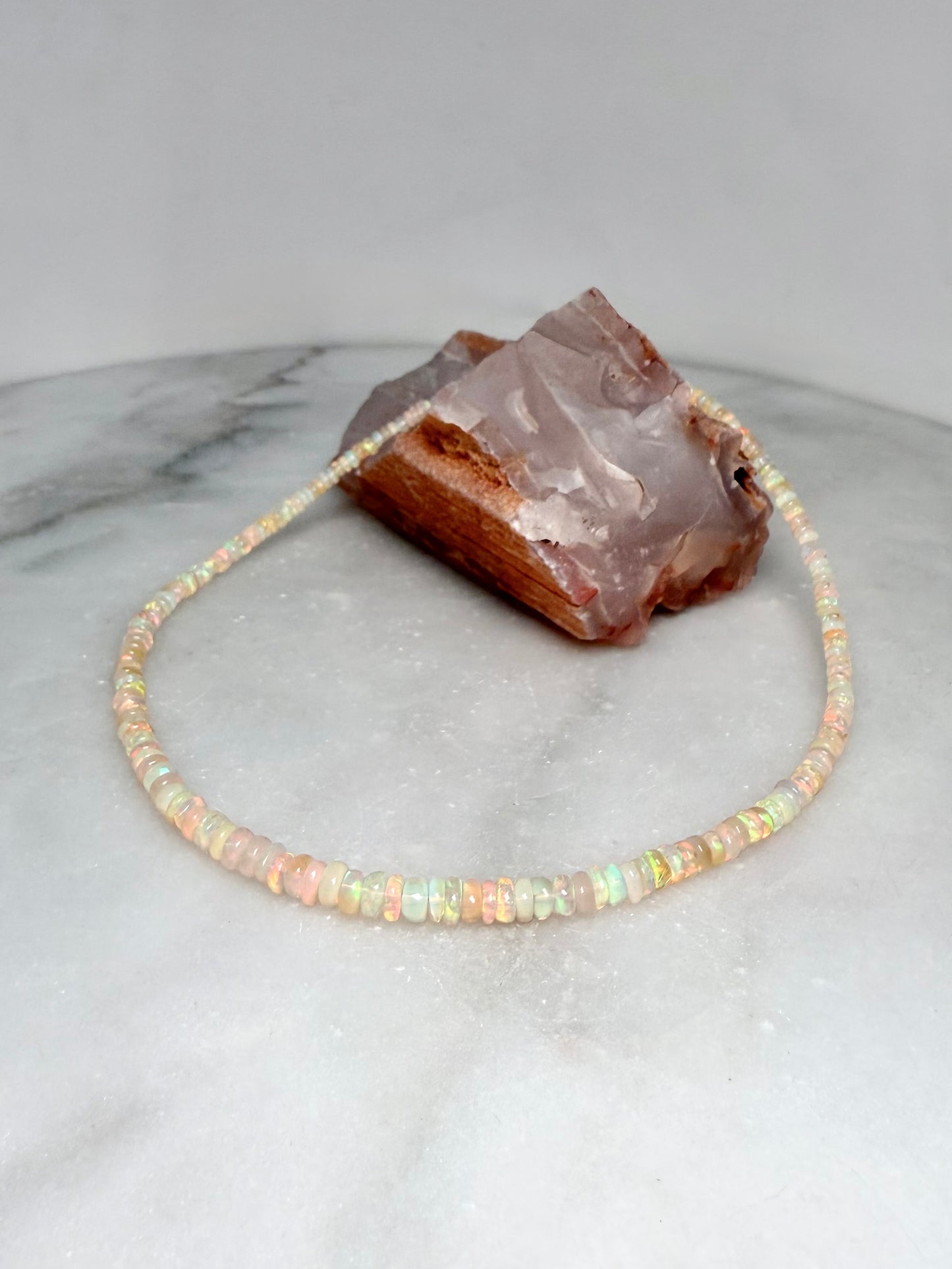 Golden Ethiopian Opal Necklace | Sterling Silver