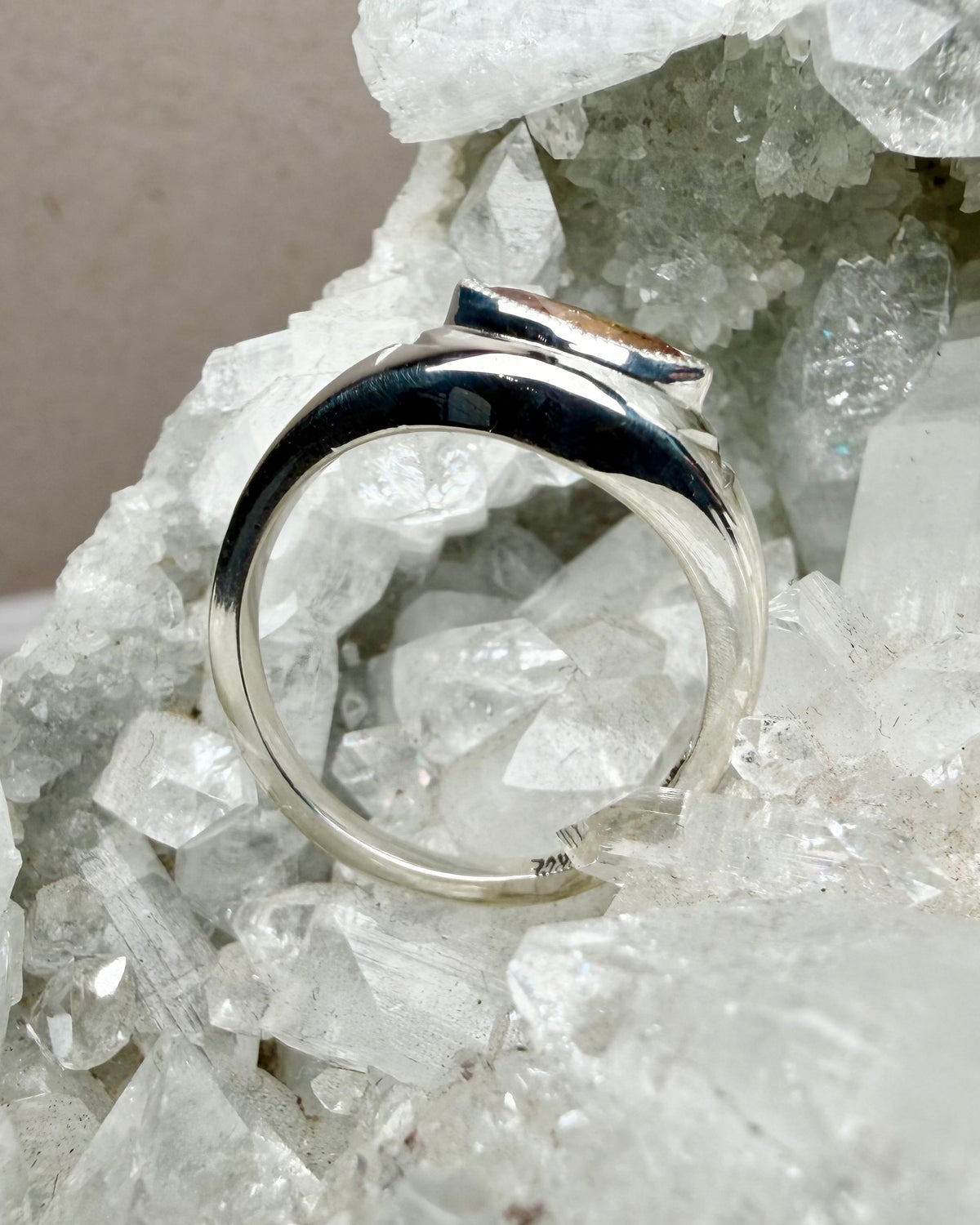 Orange Sapphire Marquise Signet Ring | Sterling Silver