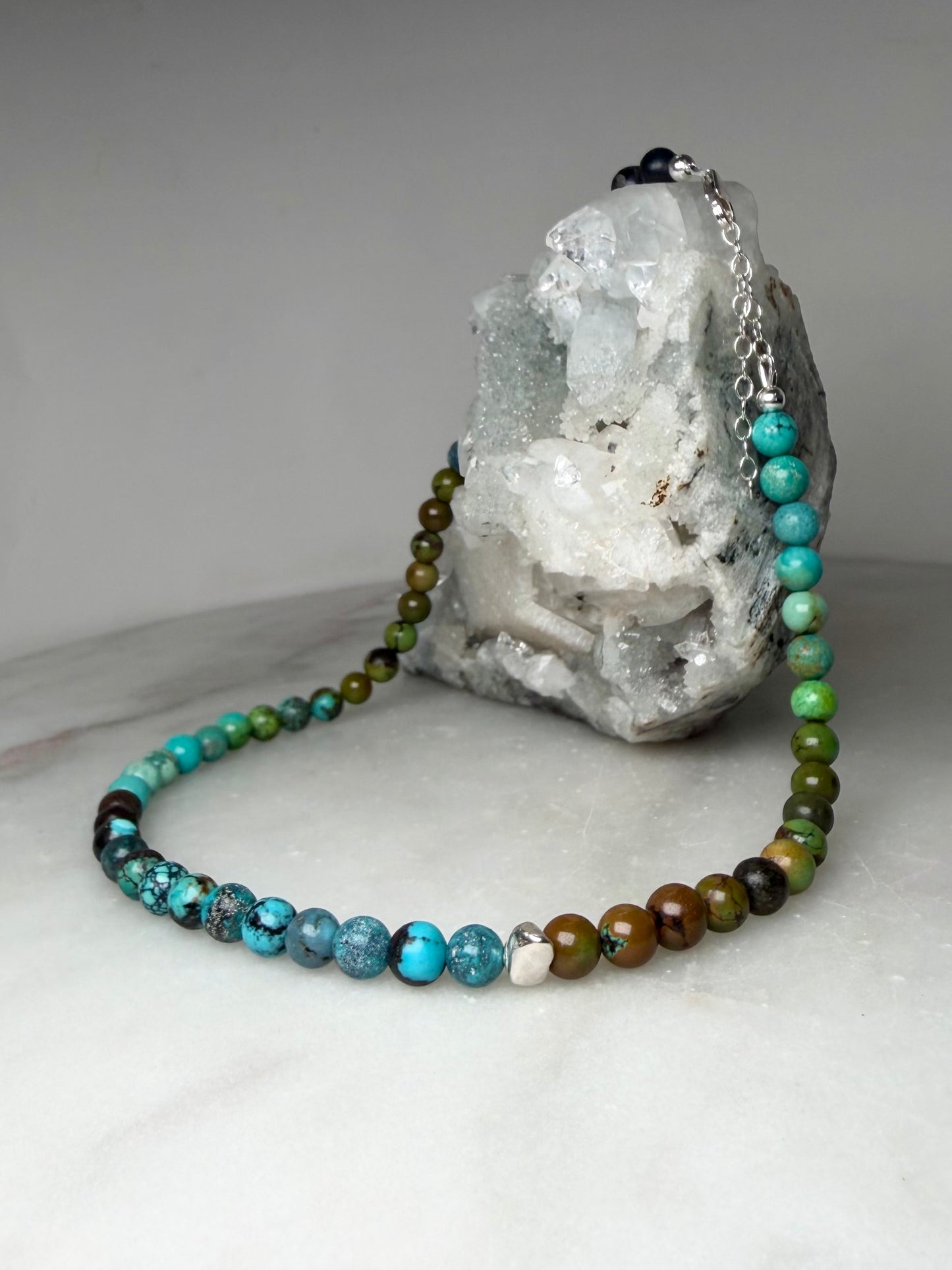 Turquoise Ombre Necklace | Sterling Silver