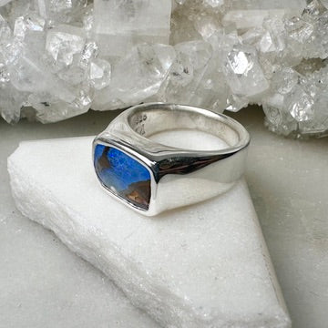 Boulder Opal Signet Ring | Sterling Silver