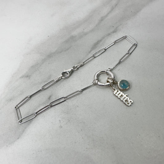 Paperclip Bracelet with Charm Bail | 14k Yellow Gold & Silver Options