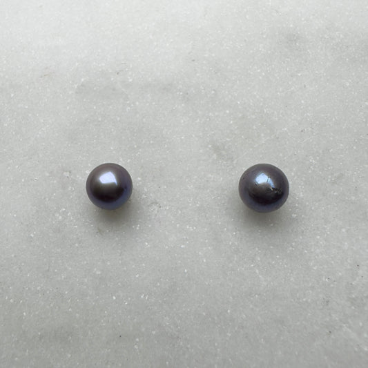 Purple Pearl Stud Earrings | Sterling Silver
