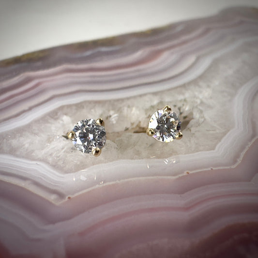 Petite Diamond Studs | 14k Yellow Gold