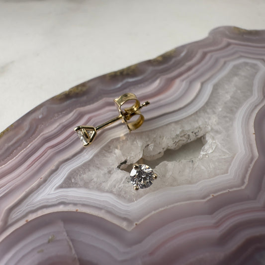 Petite Diamond Studs | 14k Yellow Gold