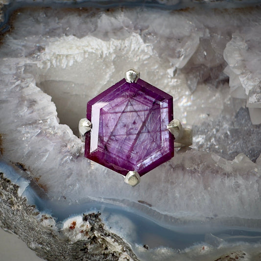 Pink Sapphire Floating Ring