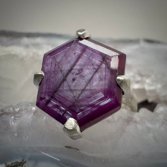 Pink Sapphire Floating Ring