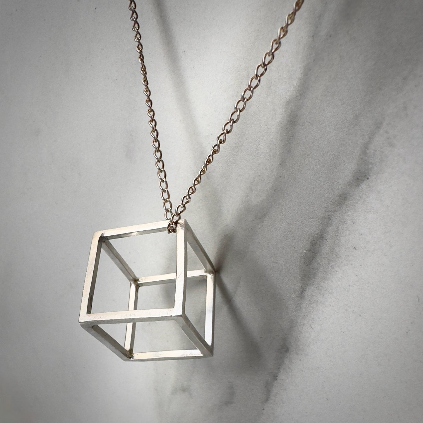 Cube Pendant in Sterling Silver