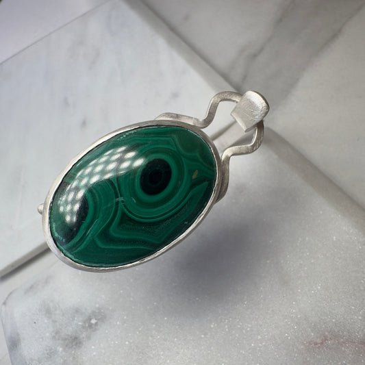 Malachite Hinge Bracelet | Sterling Silver