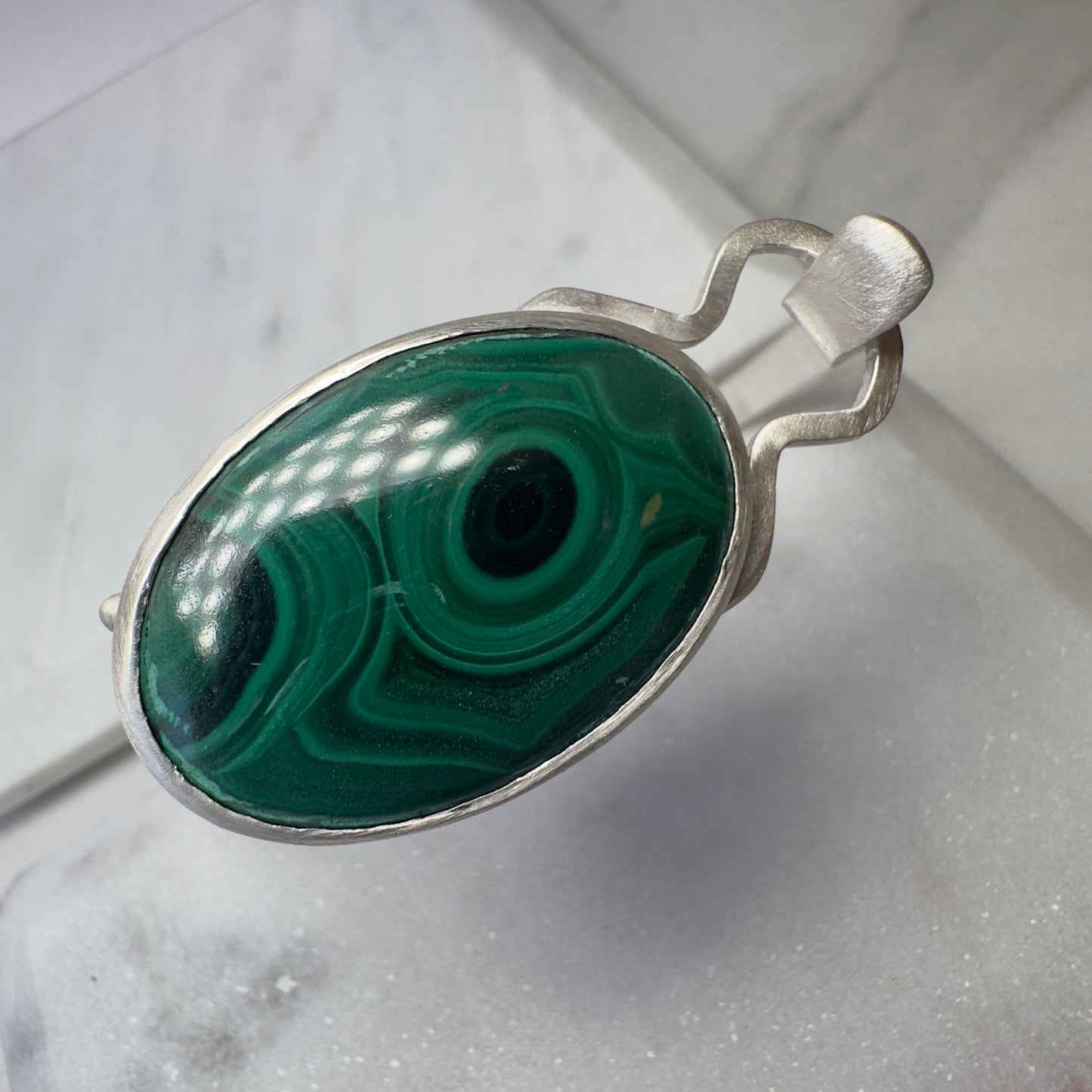 Malachite Hinge Bracelet | Sterling Silver