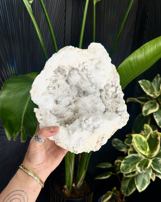 White Quartz Geode from Morocco | Cabinet Sized Crystal Specimen