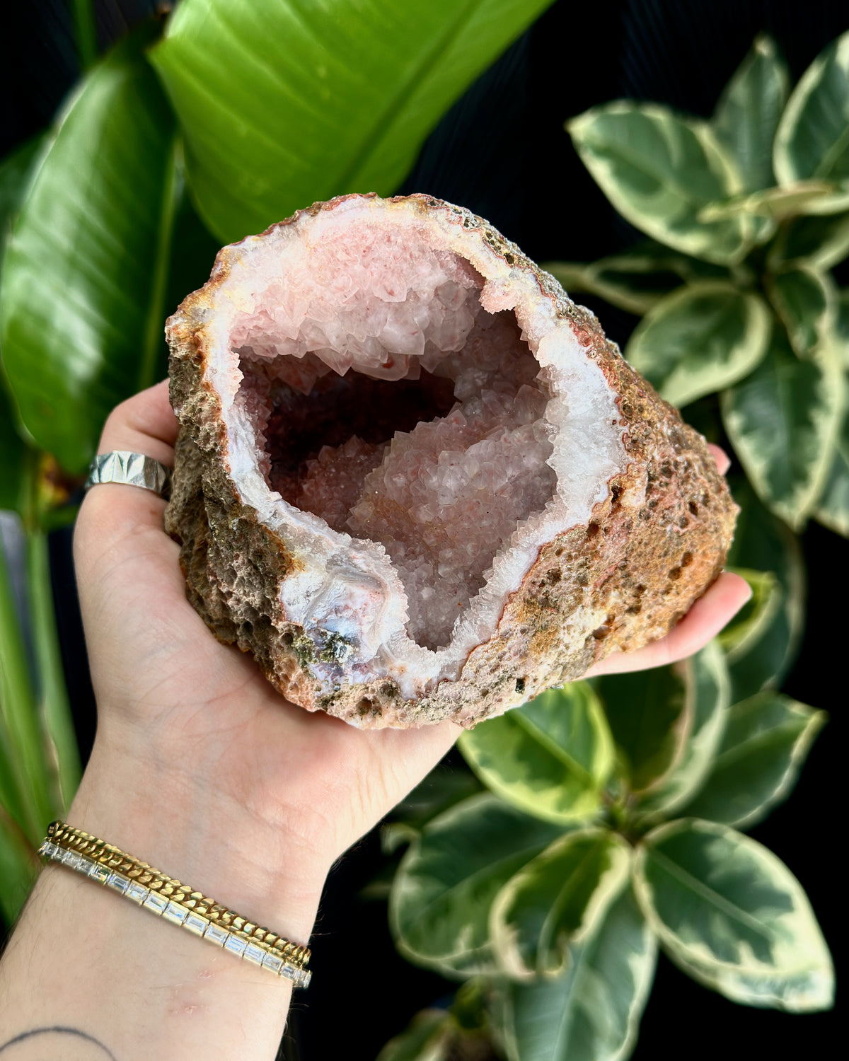 Quartz Geode with Hematite from Morocco | Crystal Specimen