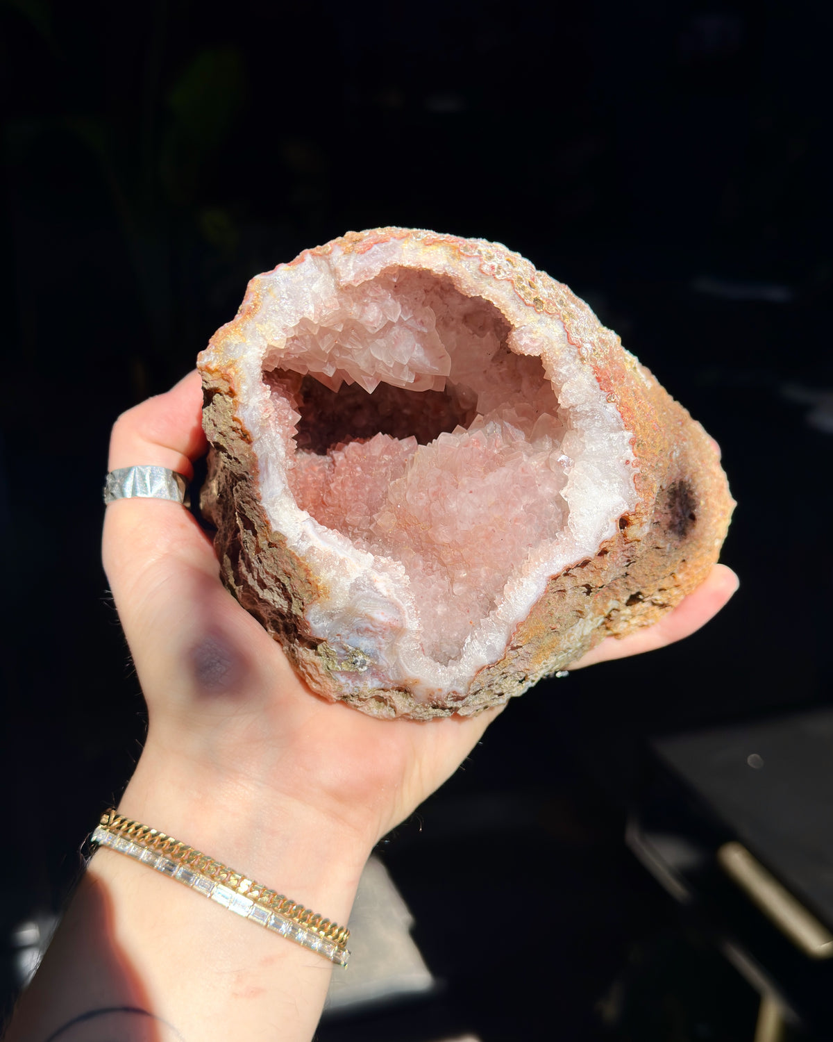 Quartz Geode with Hematite from Morocco | Crystal Specimen