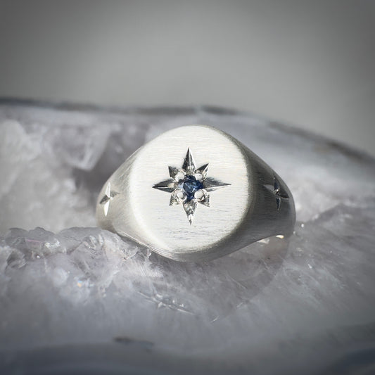 Engraved Starburst Ring