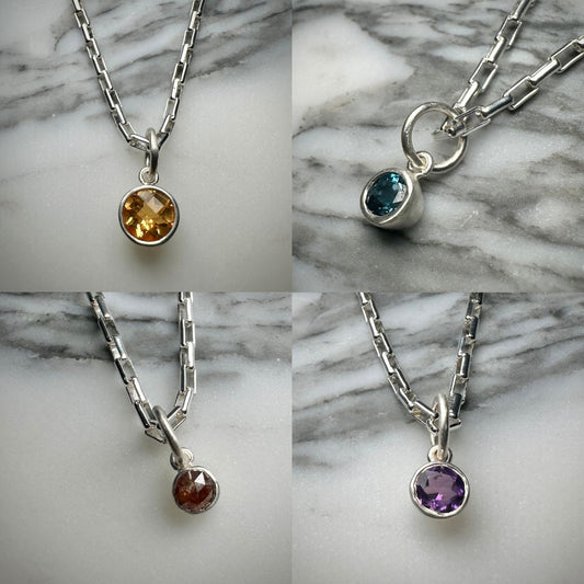 Mini Gemstone Charm Pendants